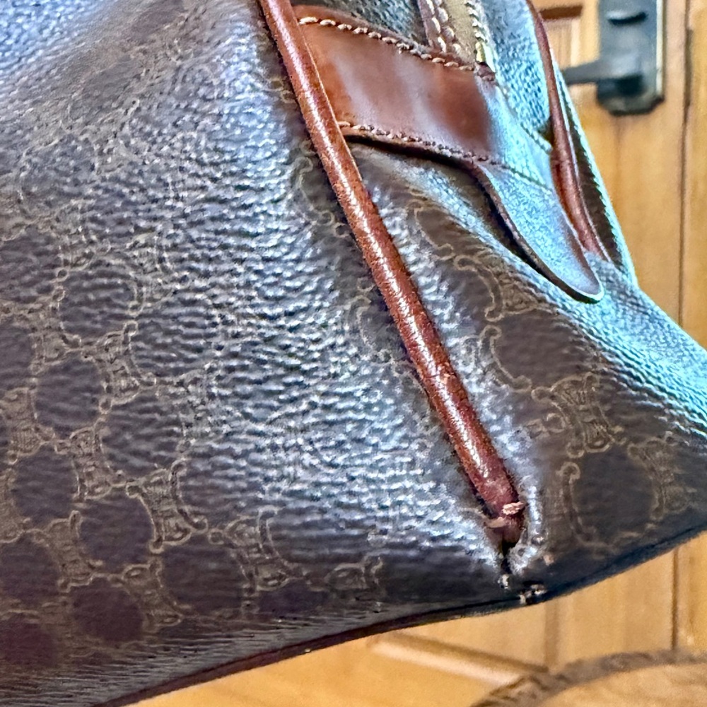 Celine Authentic Brown Dome Satchel Handbag - Brown - Picture 11 of 16